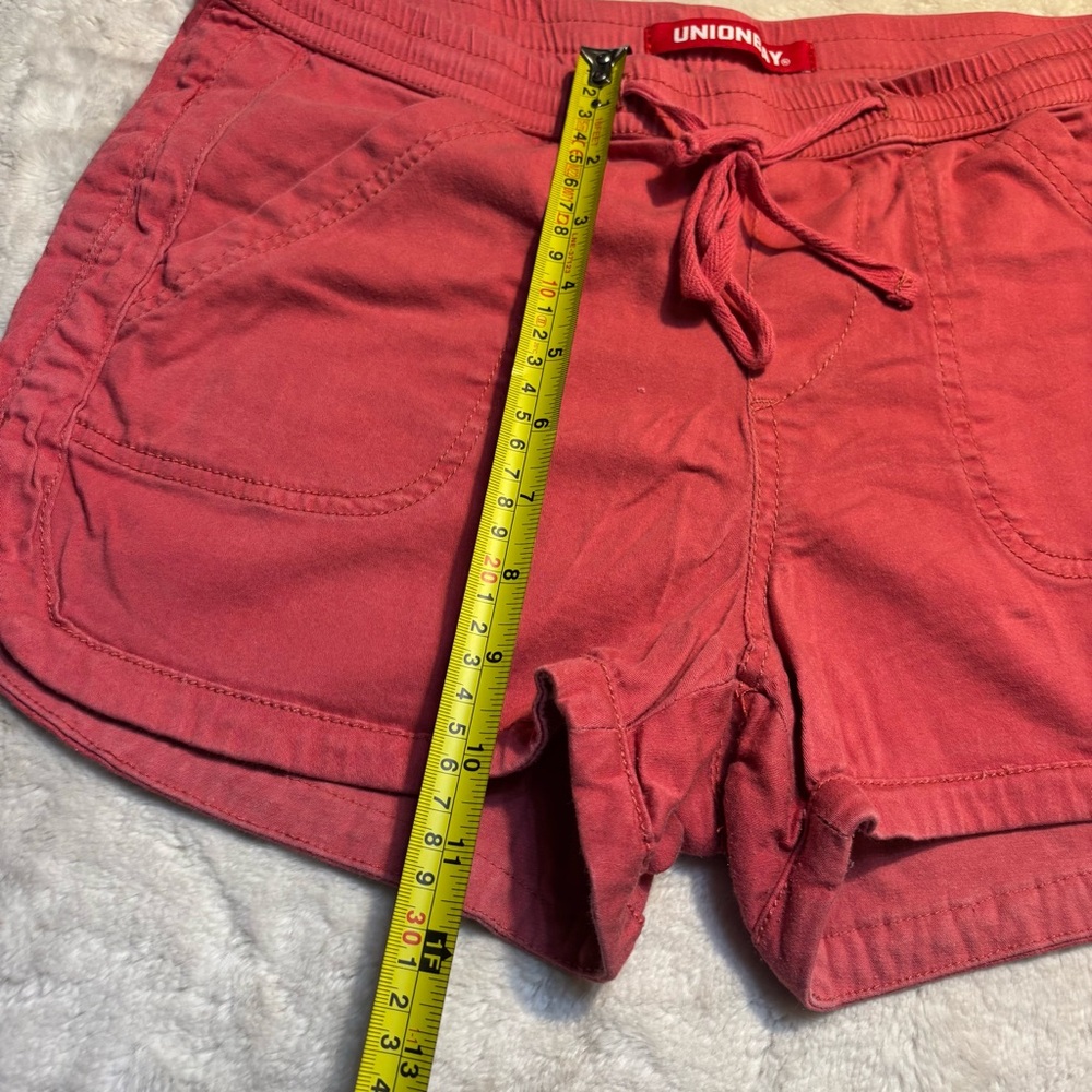 UNIONBAY Shorts Lg Juniors Watermelon Pink Maribeth Sateen Pull-On Drawstring - Picture 10 of 10